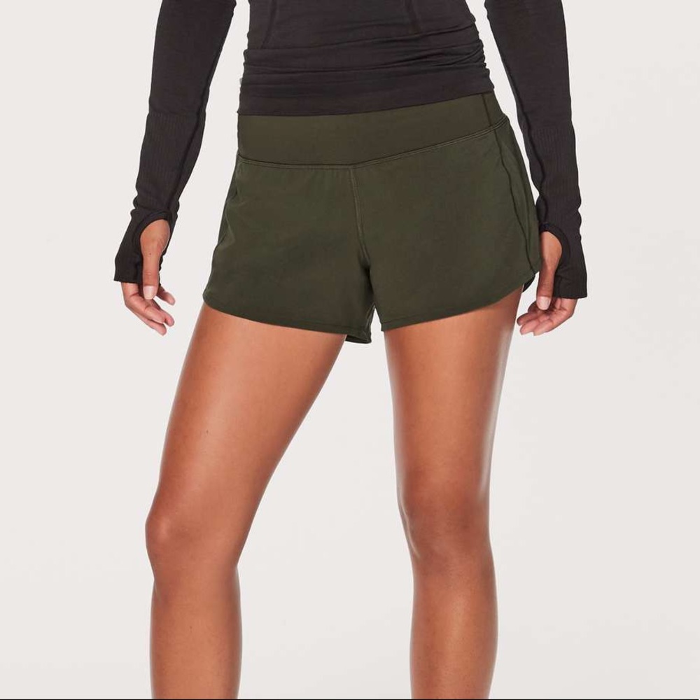 Lululemon Speed Up Short 4” Dark Olive
